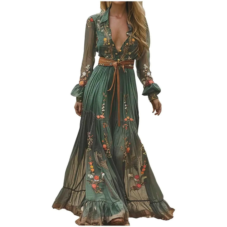 Ethnic Retro Floral Print