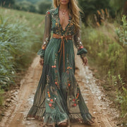 Ethnic Retro Floral Print