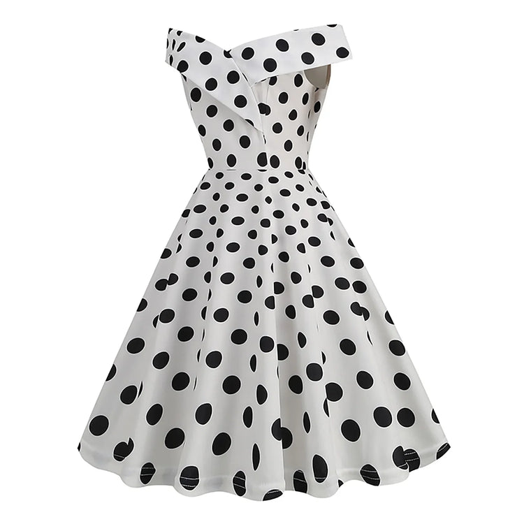 Elegant White Polka Dot